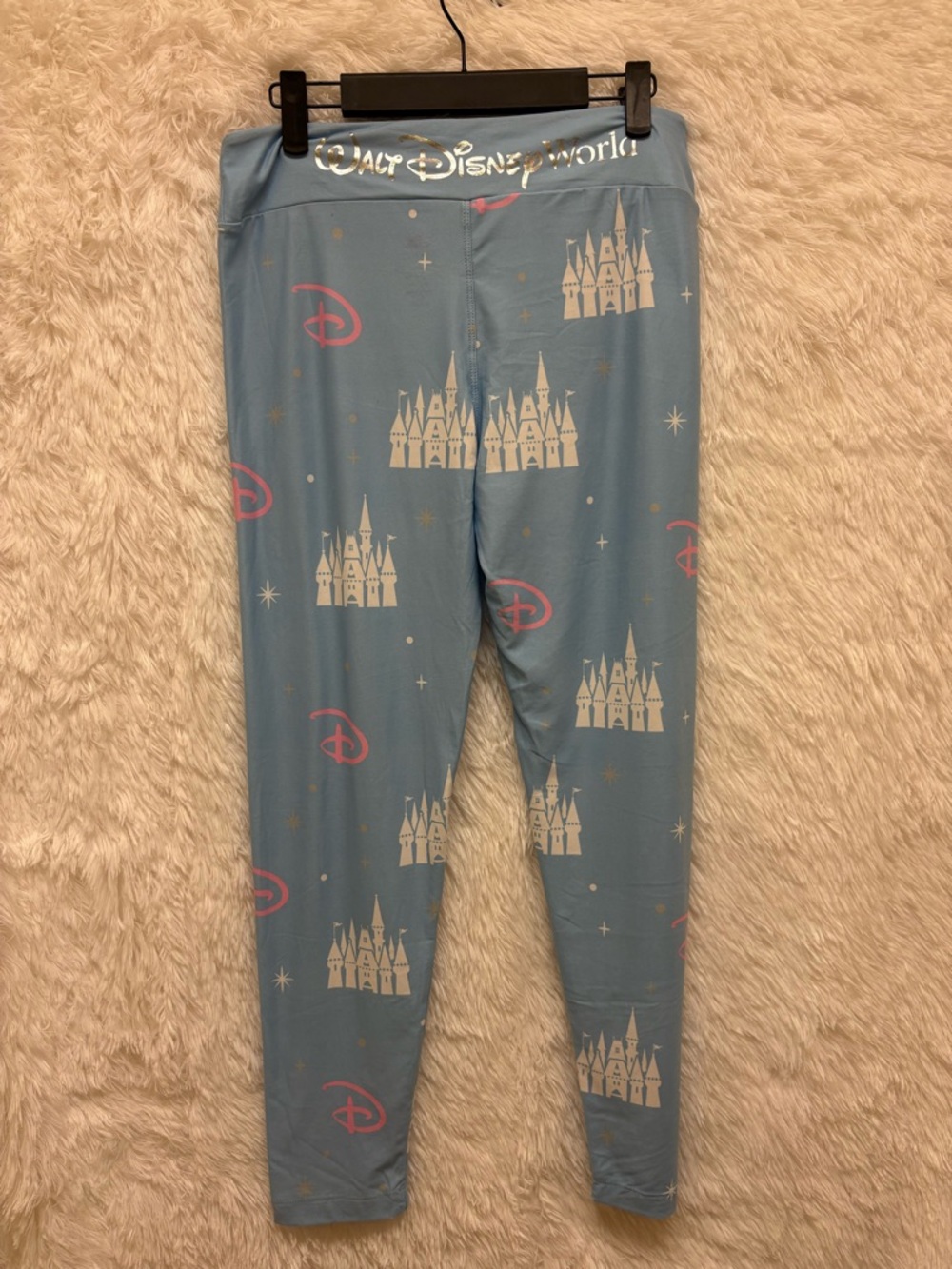 Walt Disney World Light Blue Castle & Pink Accent Leggings | Soft | Size Medium🩵 - Picture 13 of 17
